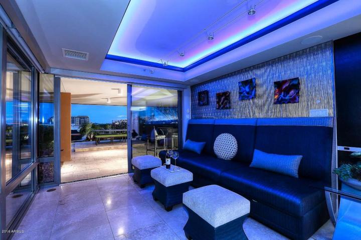 Optima Scottsdale Penthouse party pad with LED lighting & 4 balconies asks&nbsp;$2.22M